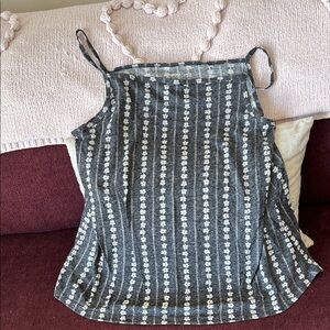 Sonoma Gray and White Patterned Camisole
